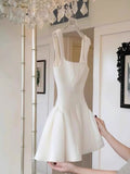 Unique A line Square Neck Red Short Homecoming Dress Summer Dance Inspo Hoco Dresses Mini Cocktail Dress HZ1121