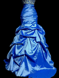 Elegant Mermaid Strapless Royal Blue Long Taffeta Prom Dresses Party Dress 18th Birthday Outfits Graduation Dresses HZ1121