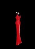 Vintage Mermaid Spaghetti Straps Red Sequin Long Prom Dresses Party Dress 18th Birthday Outfits Graduation Dresses HZ1121