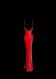 Vintage Mermaid Spaghetti Straps Red Sequin Long Prom Dresses Party Dress 18th Birthday Outfits Graduation Dresses HZ1121