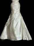 Retro Bridal Dress Mermaid Sweetheart Ivory Satin Long Wedding Dress Retro Wedding Dresses Modest Wedding Gowns HZ1121