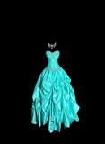 Vintage Ball Gown Sweetheart Blue Taffeta Long Puffy Skirt Long Prom Dresses Party Dress 21st Birthday Outfits Graduation Dresses HZ1121