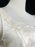 Vintage Bridal Dress Ball Gown Square Ivory Satin Long Wedding Dress Retro Wedding Dresses Modest Wedding Gowns HZ1121