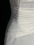 Vintage Bridal Dress A Line V Neck White Beads Satin Long Wedding Dress Retro Wedding Dresses Modest Wedding Gowns HZ1121