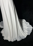 Vintage Bridal Dress A Line Spaghetti Straps Chiffon White Long Wedding Dress Retro Wedding Dresses Modest Wedding Gowns HZ1121