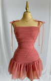 Cute Strap Sheath Short Party Dress Tulle Red Homecoming Dress HZ1121