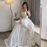 Classic White Strapless Ball Gown Elegant Quinceanera Dress Formal Evening Dress HZ1121