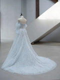 Timeless Bridal Dress A-Line Off Shoulder Tulle White Long Wedding Dress Modest Bridal Dress HZ1121