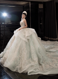 Sparkly Beaded Wedding Dresses Tulle Strapless Ball Gown Elegant White Bridal Dress Stunning Bridal Gowns HZ1121