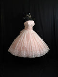 Pretty Ball Gown Strapless Lace Pink Short Formal 8th Grade Homecoming Dresses Summer Middle School Hoco Dress 6th Grade Graduation Outfits HZ1121