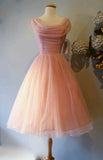 Vintage Ball Gown Scoop Pink Formal 8th Grade Homecoming Dresses Summer Middle School Hoco Dress 6th Grade Graduation Outfits HZ1121