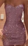 Pretty Sheath Sweetheart Sequin Short Formal 8th Grade Homecoming Dresses Summer Middle School Hoco Dress 6th Grade Graduation Outfits HZ1121