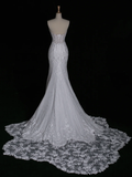 Elegant Wedding Dress Mermaid Sweetheart White Lace Summer Long Wedding Dresses Bride Dress Bridal Gowns HZ1121