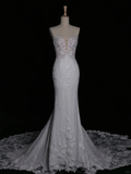 Elegant Wedding Dress Mermaid Sweetheart White Lace Summer Long Wedding Dresses Bride Dress Bridal Gowns HZ1121