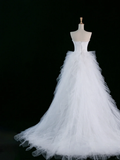 Elegant Wedding Dress Ball Gown Sweetheart White Tulle Summer Long Wedding Dresses Bride Dress Bridal Gowns HZ1121