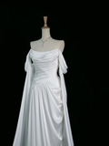 Pretty Wedding Dress A line Off The Shoulder Short Sleeves White Long Wedding Dresses Bridal Gowns Brides Gown HZ1121