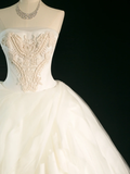Elegant Wedding Dress Ball Gown Strapless Sleeveless Ivory Summer Long Wedding Dresses Bride Dress Bridal Gowns HZ1121
