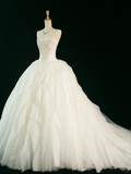 Elegant Wedding Dress Ball Gown Strapless Sleeveless Ivory Summer Long Wedding Dresses Bride Dress Bridal Gowns HZ1121