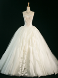 Elegant Wedding Dress Ball Gown Strapless Sleeveless Ivory Summer Long Wedding Dresses Bride Dress Bridal Gowns HZ1121