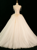 Elegant Wedding Dress Ball Gown Straps Sleeveless Ivory Tulle Summer Long Wedding Dresses Bride Dress Bridal Gowns HZ1121