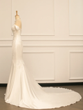 Pretty Wedding Dress Mermaid Off The Shoulder Short Sleeves Satin Long Vintage Wedding Dresses Bridal Gowns Brides Gown HZ1121