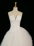 Elegant Wedding Dress Ball Gown Strapless White Tulle Summer Long Wedding Dresses Bride Dress Bridal Gowns HZ1121