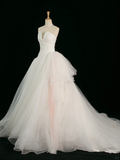 Elegant Wedding Dress Ball Gown Strapless White Tulle Summer Long Wedding Dresses Bride Dress Bridal Gowns HZ1121