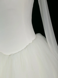 Elegant Wedding Dress Ball Gown Scoop Long Sleeves White Tulle Summer Wedding Dresses Bride Dress Bridal Gowns HZ1121