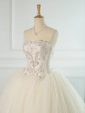Elegant Wedding Dress Ball Gown Strapless Sleeveless White Tulle Summer Wedding Dresses Bride Dress Bridal Gowns HZ1121