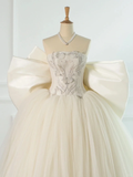 Elegant Wedding Dress Ball Gown Strapless Sleeveless White Tulle Summer Wedding Dresses Bride Dress Bridal Gowns HZ1121