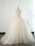 Elegant Wedding Dress Ball Gown Strapless Sleeveless White Tulle Summer Wedding Dresses Bride Dress Bridal Gowns HZ1121
