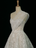 Elegant Wedding Dress Ball Gown One Shoulder Sleeveless White Lace Summer Wedding Dresses Bride Dress Bridal Gowns HZ1121
