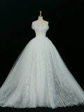 Pretty Wedding Dress Ball Gown Strapless White Sleeveless Tulle Long Vintage Wedding Dresses Bridal Gowns Brides Gown HZ1121