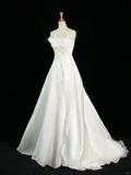 Elegant Wedding Dress Ball Gown Strapless Sleeveless White Summer Long Wedding Dresses Bride Dress Bridal Gowns HZ1121