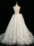 Elegant Wedding Dress Ball Gown Sweetheart Sleeveless White Lace Summer Long Wedding Dresses Bride Dress Bridal Gowns HZ1121