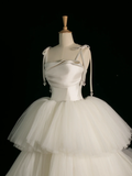 Elegant Wedding Dress Ball Gown Spaghetti Straps Tulle Sleeveless White Summer Long Wedding Dresses Bride Dress Bridal Gowns HZ1121
