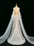 Pretty Wedding Dress Mermaid Off The Shoulder White Long Sleeves Lace Long Vintage Wedding Dresses Bridal Gowns Brides Gown HZ1121