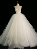 Elegant Wedding Dress Ball Gown Sweetheart Tulle Sleeveless White Summer Long Wedding Dresses Bride Dress Bridal Gowns HZ1121