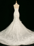 Pretty Wedding Dress Mermaid Sweetheart White Lace Long Vintage Wedding Dresses Bridal Gowns Brides Gown HZ1121