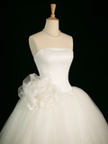 Elegant Wedding Dress Ball Gown Strapless Tulle White Summer Long Wedding Dresses Bride Dress Bridal Gowns HZ1121