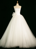 Elegant Wedding Dress Ball Gown Strapless Tulle White Summer Long Wedding Dresses Bride Dress Bridal Gowns HZ1121
