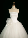 Elegant Wedding Dress Ball Gown Strapless Tulle White Summer Long Wedding Dresses Bride Dress Bridal Gowns HZ1121