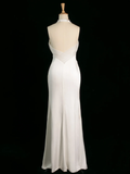 Chic Wedding Dress Mermaid Halter White Chiffon Sleeveless Long Vintage Wedding Dresses Bridal Gowns Brides Gown HZ1121