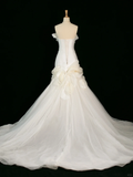 Pretty Wedding Dress Mermaid Sweetheart White Tulle Long Vintage Wedding Dresses Bridal Gowns Brides Gown HZ1121