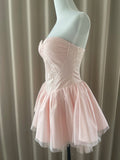 Pretty Ball Gown Sweetheart Pink Lace Short Summer Homecoming Dress Hoco Dress Birthday Outfit 21st Birthday Mini Party Dresses HZ1121
