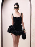 Pretty Sheath Square Black Velvet Short Formal 8th Grade Homecoming Dresses Summer Middle School Hoco Dress Homecoming Outfits HZ1121