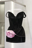 Pretty Sheath Off The Shoulder Black Velvet Short Formal 8th Grade Homecoming Dresses Summer Middle School Hoco Dress Homecoming Outfits HZ1121