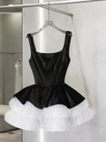 Pretty Ball Gown Square Neck Black Velvet Short Formal 8th Grade Homecoming Dresses Summer Middle School Hoco Dress Homecoming Outfits HZ1121
