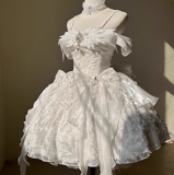 Pretty Ball Gown White Satin Short Formal 8th Grade Homecoming Dresses Summer Middle School Hoco Dress 6th Grade Graduation Outfits HZ1121