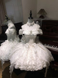Pretty Ball Gown White Satin Short Formal 8th Grade Homecoming Dresses Summer Middle School Hoco Dress 6th Grade Graduation Outfits HZ1121